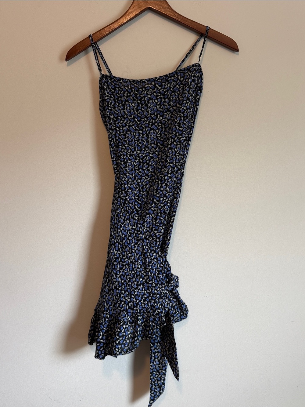 Intimately Free People Floral Ruffle Wrap Mini Dress XS 90s Boho Romantic Y2K